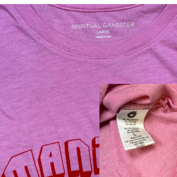 NWOT Spiritual Gangster Manifest Muscle Tank Top Large Pink - Picture 4 of 4
